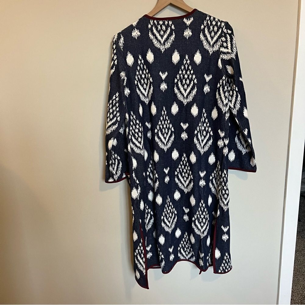 Antthony Womens Knee Length Jacquard Duster Cardigan - Picture 4 of 11